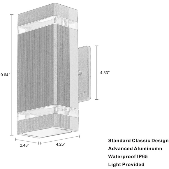 New LED Square Up and Down Lights Outdoor Wall Light - Picture 6 of 6